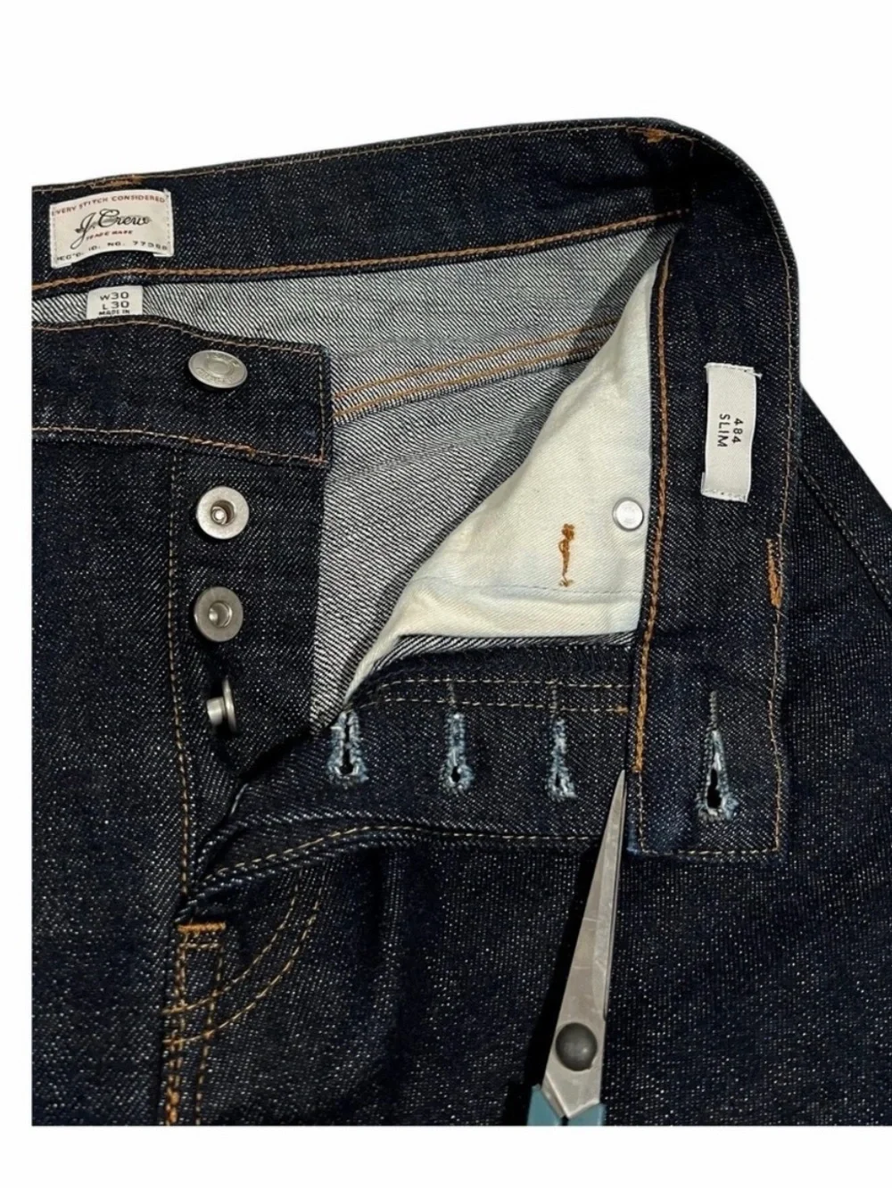 J. Crew Men’s Dark Indigo Straight Selvedge Jeans